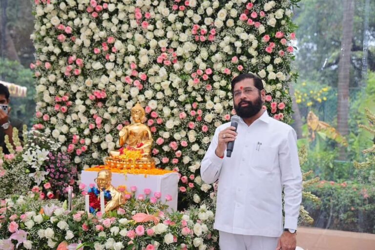 जगाला युद्ध नको बुद्ध हवाय, मुख्यमंत्री एकनाथ शिंदे यांचे प्रतिपादन